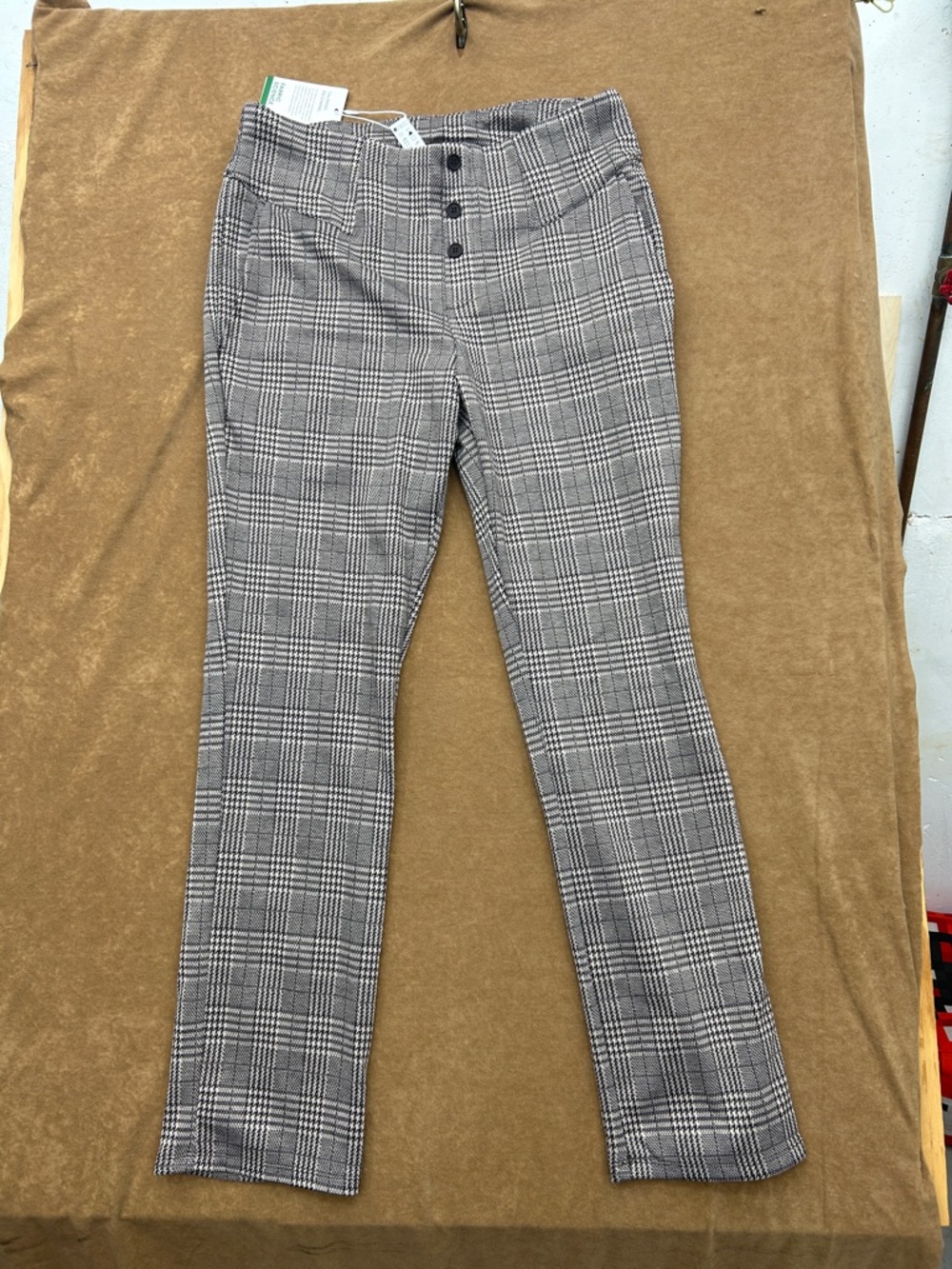 Black & White Plaid Fabric Pants by HALARA NWT